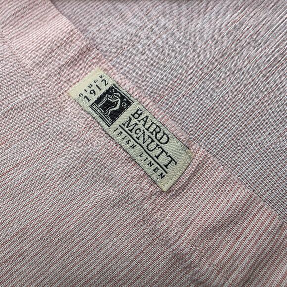 J Crew Shirt Mens XL Pink White Stripe Baird Mcnutt Irish Linen Blend Button Up - Picture 13 of 16